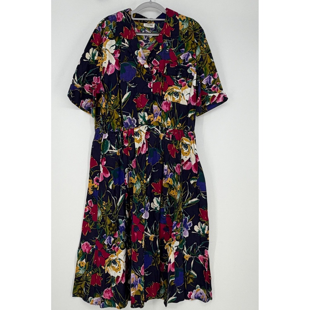 In Cinq Shirt Dress Women 24 Multicolor Floral Cotton 90s Vintage Cottagecore